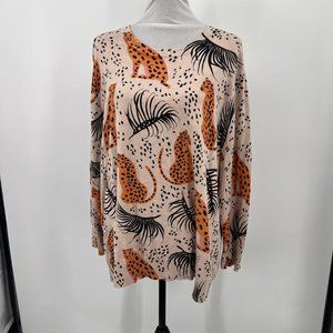 Anthropologie Pepaloves Women Plus Size 2X Leopard Sweater
